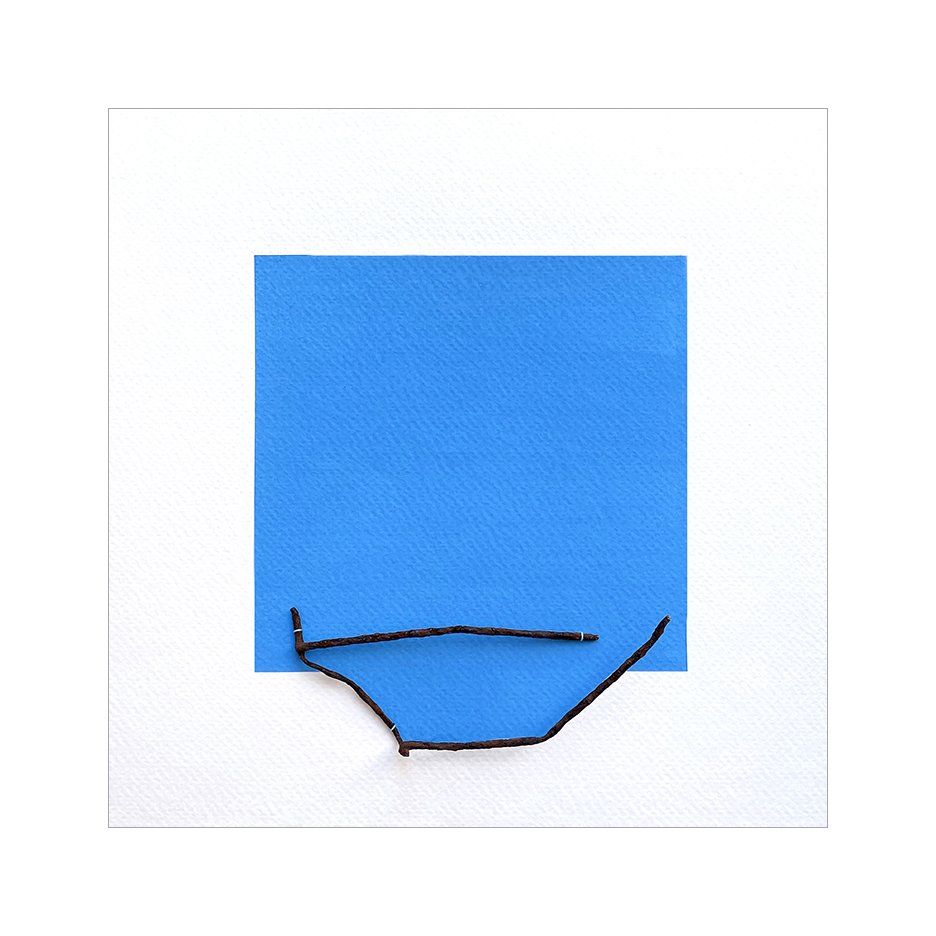 Bather , 2023 (sold) 9 x 9 Inches Gouache, found metal, and thread The Found series is a collection of discarded objects that have gathered in my studio over the years, collected from walks in the neighborhood. These hang on my studio wall, to b