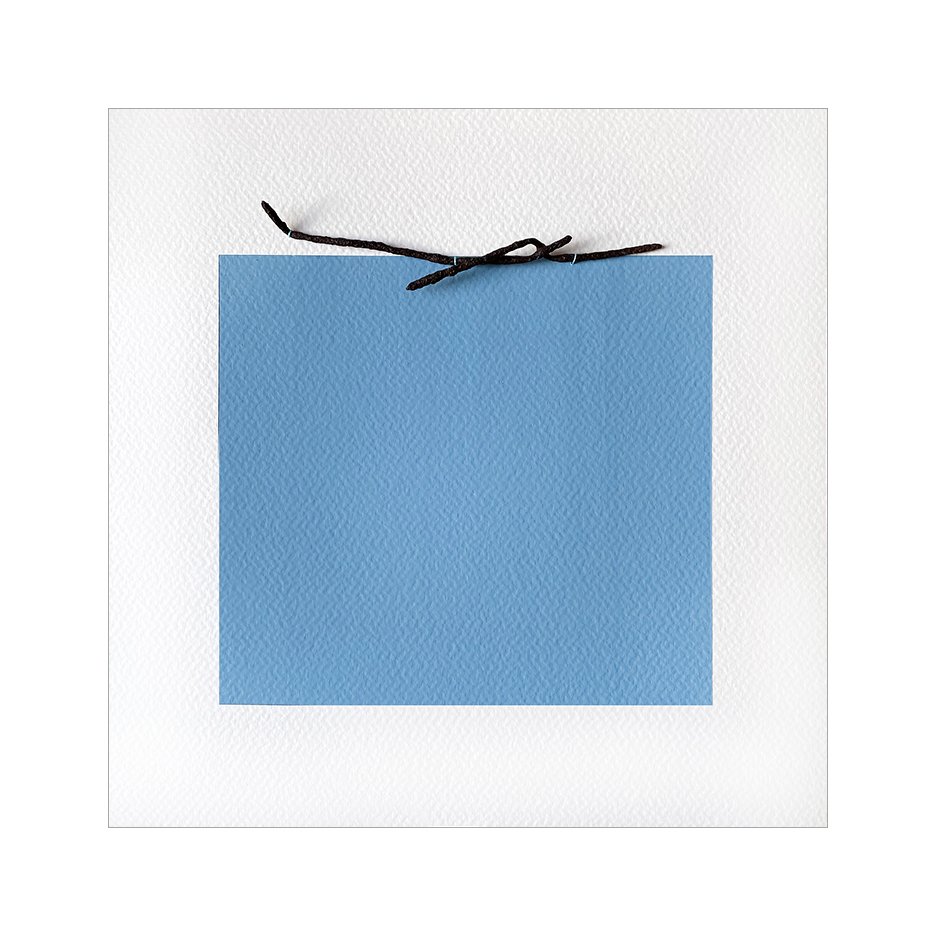 The Swimmer , 2023 (sold) 9 x 9 Inches Gouache, found metal, and thread The Found series is a collection of discarded objects that have gathered in my studio over the years, collected from walks in the neighborhood. These hang on my studio wall,