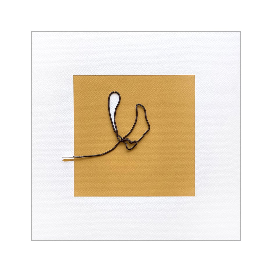 Flower , 2023 (sold) Gouache, found metal, and thread 9 x 9 Inches The Found series is a collection of discarded objects that have gathered in my studio over the years, collected from walks in the neighborhood. These hang on my studio wall, to b