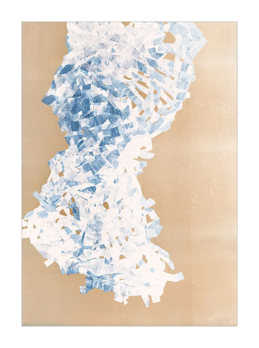 To Suspend 3, 2025 (original available) 27 1/2 x 19 3/4 inches (digital prints available in custom sizes) Monotype Richard Serra’s verb list consists of a multitude of movement-based manipulations and transformations of artistic matter. The Altera
