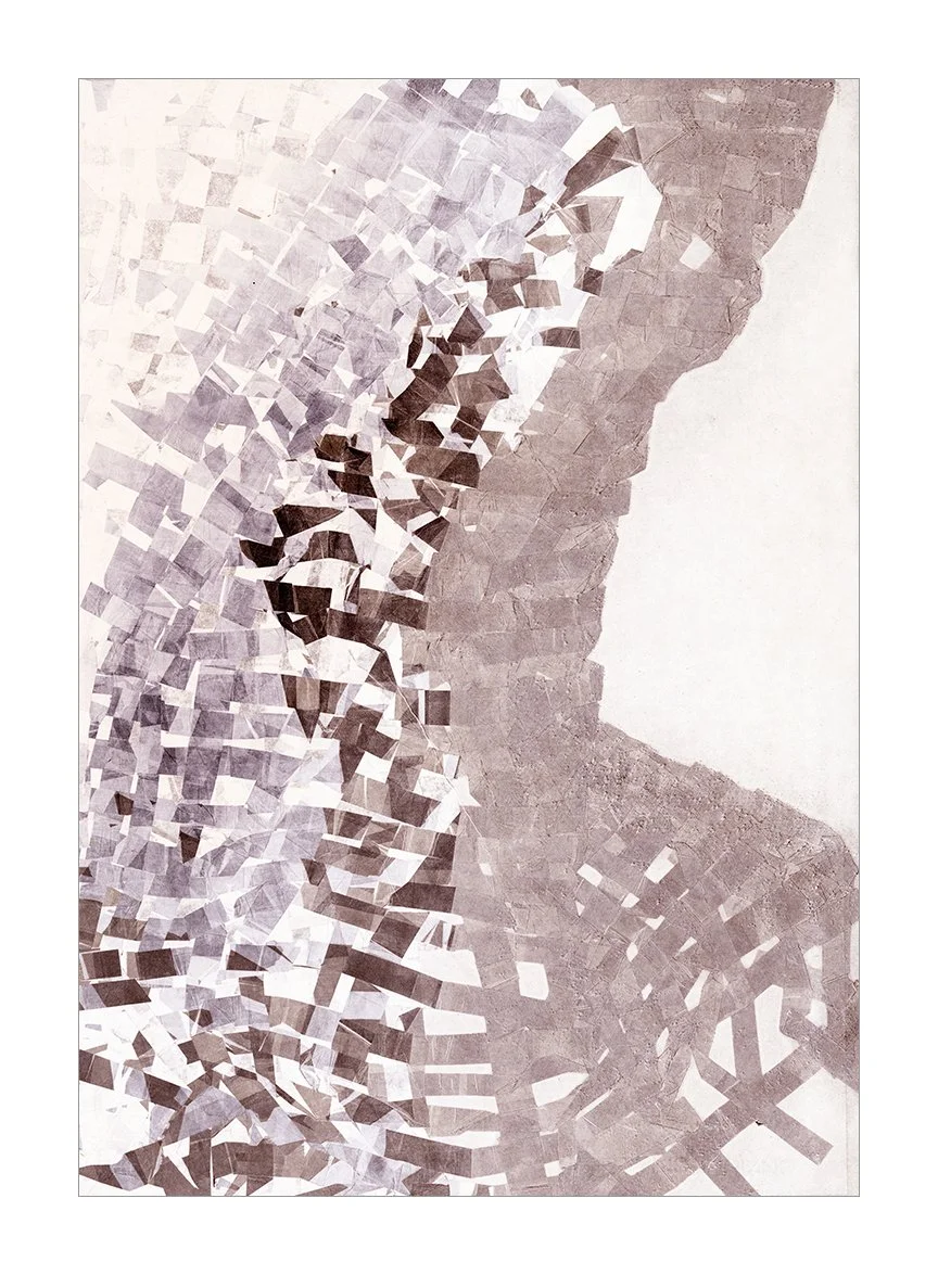 To Bend, 2025 27.5 x 19.5 inches (prints available) Monotype Richard Serra’s verb list consists of a multitude of movement-based manipulations and transformations of artistic matter. The Alterations series takes his verbs as the starting point of