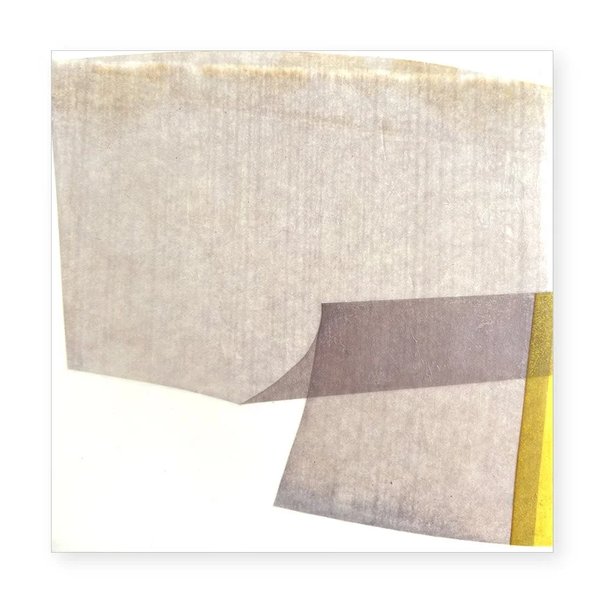  Mini Filter 26, 2026  6 × 6 inches Mulberry paper, watercolor, Akua intaglio ink, wax on panel  All art is a response to something — an object, a memory, scent, even weather — seen through the artist’s own filter. Swatches of texture, color and tran