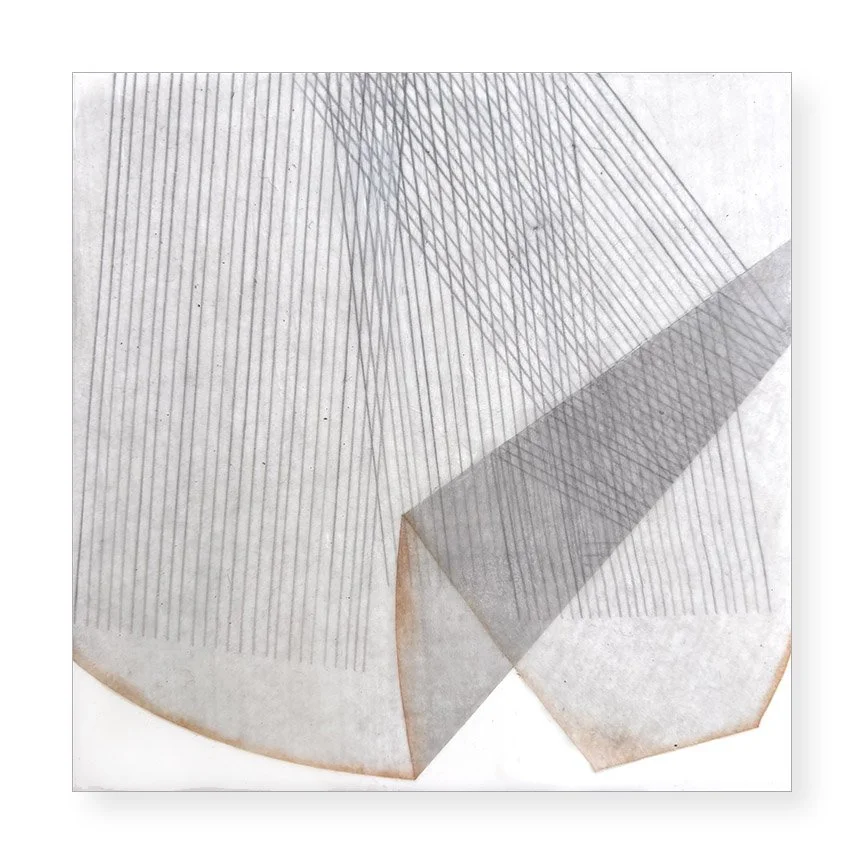  Mini Filter 32, 2026  6 × 6 inches Mulberry paper, watercolor, Akua intaglio ink, wax on panel  All art is a response to something — an object, a memory, scent, even weather — seen through the artist’s own filter. Swatches of texture, color and tran