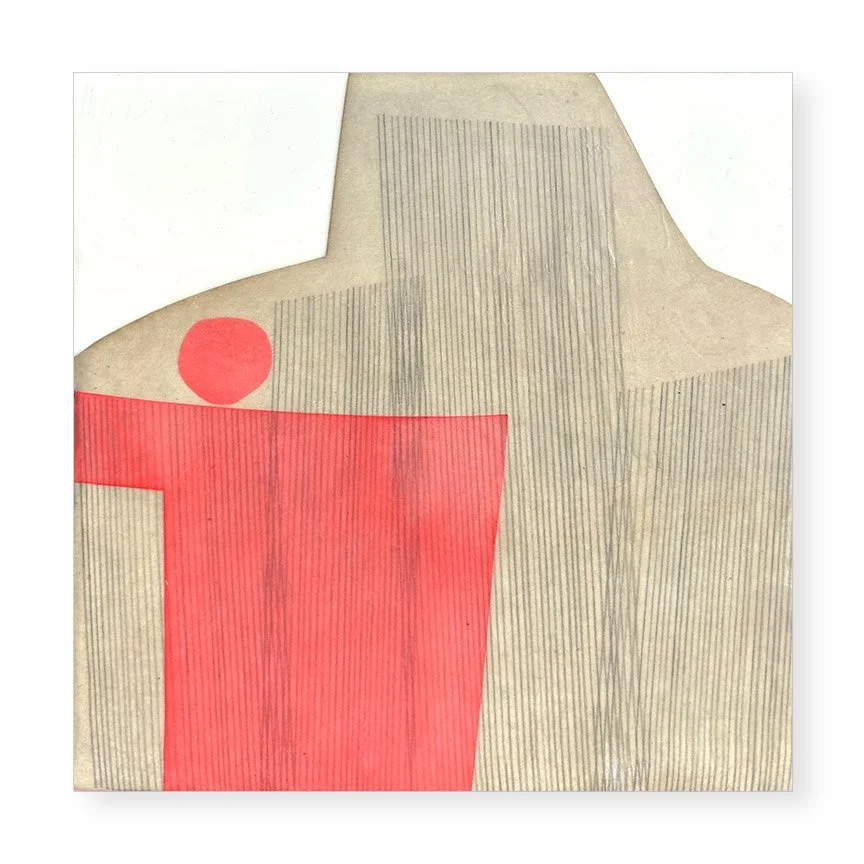  Mini Filter 18, 2026  6 × 6 inches Mulberry paper, watercolor, Akua intaglio ink, wax on panel  All art is a response to something — an object, a memory, scent, even weather — seen through the artist’s own filter. Swatches of texture, color and tran