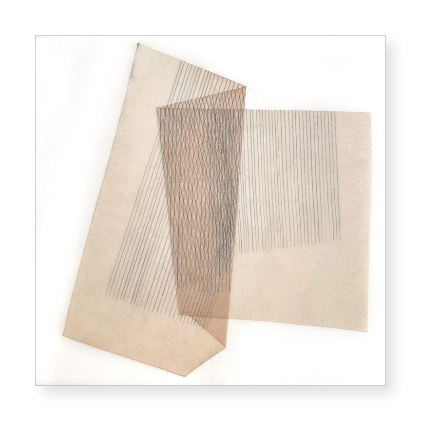  Mini Filter 30, 2026 6 × 6 inches Mulberry paper, watercolor, Akua intaglio ink, wax on panel  All art is a response to something — an object, a memory, scent, even weather — seen through the artist’s own filter. Swatches of texture, color and trans