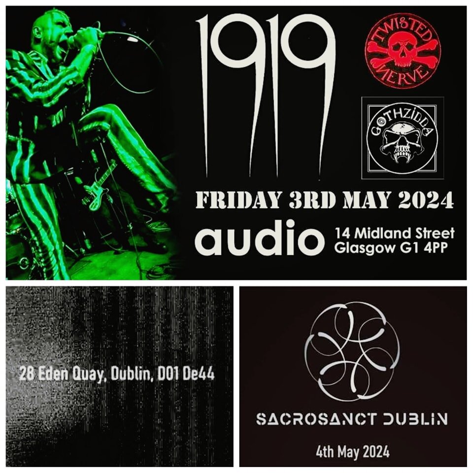 Mayday weekend:

Our first shows of 2024 will be a return to Scotland 🏴󠁧󠁢󠁳󠁣󠁴󠁿 and a maiden trip to Ireland! 🇮🇪

Join us for our Celtic adventure x

May 3: Audio - Glasgow
May 4: The Sound House - Dublin

 #goth #punk #postpunk #dublin #gothi