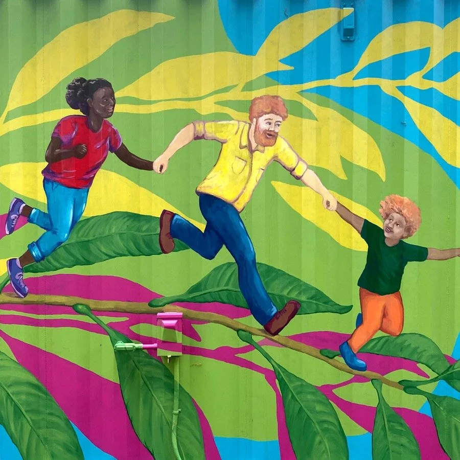 Sometimes when painting a mural, especially for a public space, concepts can change quickly. This is part of the process. I've improved my editing skills quite a bit over the years! I imagine most creators have had similar experiences. Of course ther