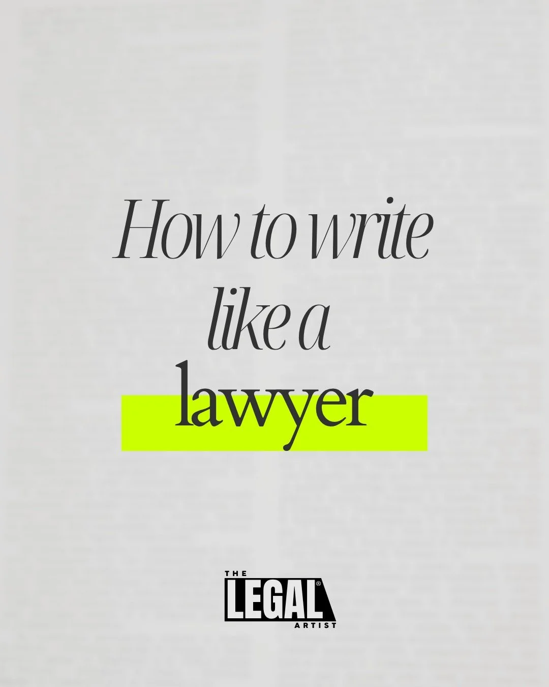 Good writing, whether done by a lawyer or not, always follows some simple rules. If you master them, you too can write like some of the best lawyers I know.

#art #design #lawyers #writing #lawyersofinstagram #thelegalartist #contracts #business #the