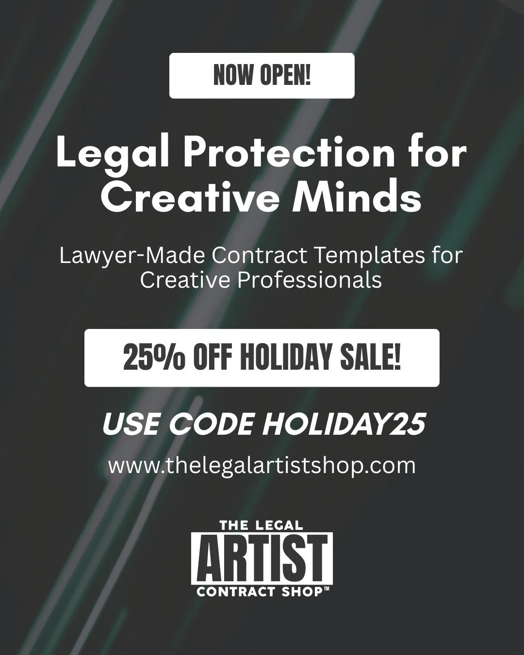 We&rsquo;re very excited to announce the grand opening of The Legal Artist Contract Shop, a one-stop location for pre-made contracts, guides and documents for creative professionals of all kinds! Made by actual lawyers who know your industries and un