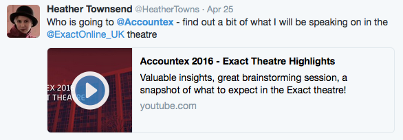 Above: one of the speakers sharing the content, therefore sharing the brand