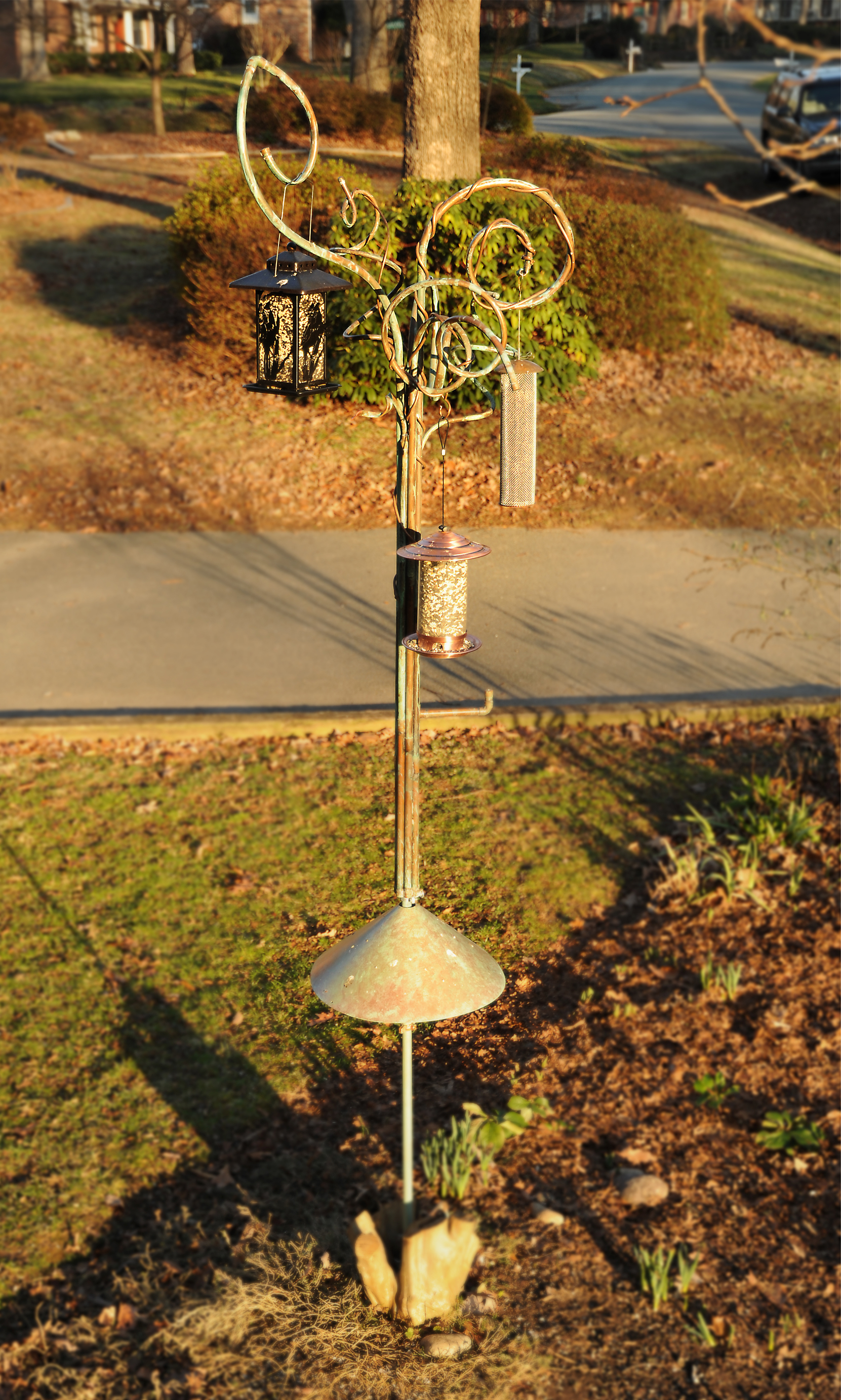Seussian bird feeder tree