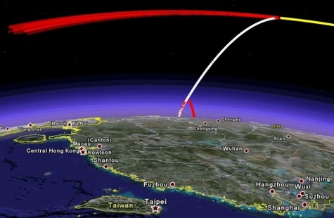 At 22:26 GMT, 11 January 2007, China slammed a kill vehicle into one of its dead metrological satellites, proving to the world that they were part of the small but unfortunately growing club of countries that can accomplish the difficult task of hypervelocity interceptions in space. As a signal to the world, this test highlighted both China’s technological prowess and the fact that China will not quietly stand by while the United States tries to expand its influence in the region with new measures such as the US-India nuclear deal. We have analyzed the orbits of the debris from this interception and from that put limits on the properties of the interceptor. We find that not only can China threaten low Earth orbit satellites, but, by mounting the same interceptor on one of its rockets capable of lofting a satellite into geostationary orbit, all of the US communications satellites. (via MIT Science, Technology, and Global Security Working Group )