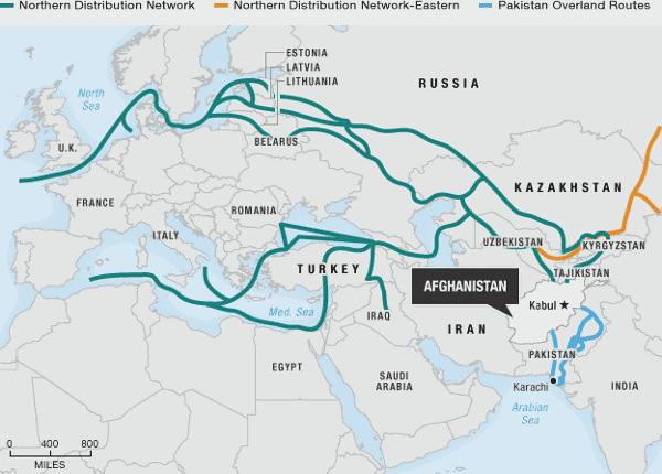 Afghan Resupply Routed (courtesy of NPR )