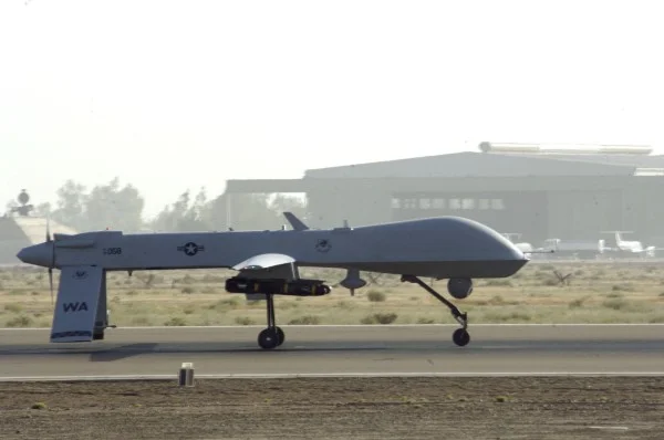 MQ-1 Predator at Balad Air Base, Iraq, Photo courtesy: Wikimedia Commons, U.S. Air Force Airman 1st Class Andrew Oquendo