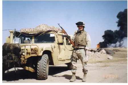 Stanton S. Coerr in the Ramaylah Oil Fields, Southern Iraq. March 2003.