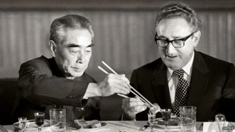 Zhou Enlai and Henry Kissinger. Henry Kissinger is usually credited with asking Zhou Enlai about the effects of the French Revolution on China. (Bettmann/Corbis) 