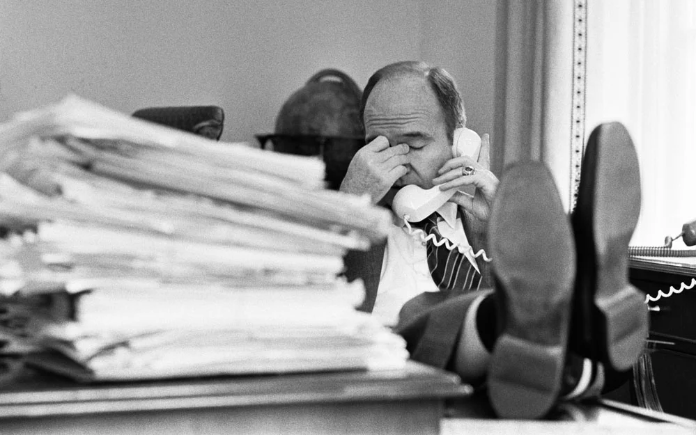 Deputy National Security Advisor Gen. Brent Scowcroft in his White House office, 1968 (Kennerly Archive)