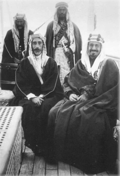 King Ibn Saud and King Faisal in 1922.