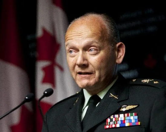 Canadian Forces spokesperson Brigadier-General Richard Blanchette speaks during a news conference at the Department of National Defense headquarters in Ottawa, Canada, on April 6, 2011. (Xinhua / Christopher Pike)
