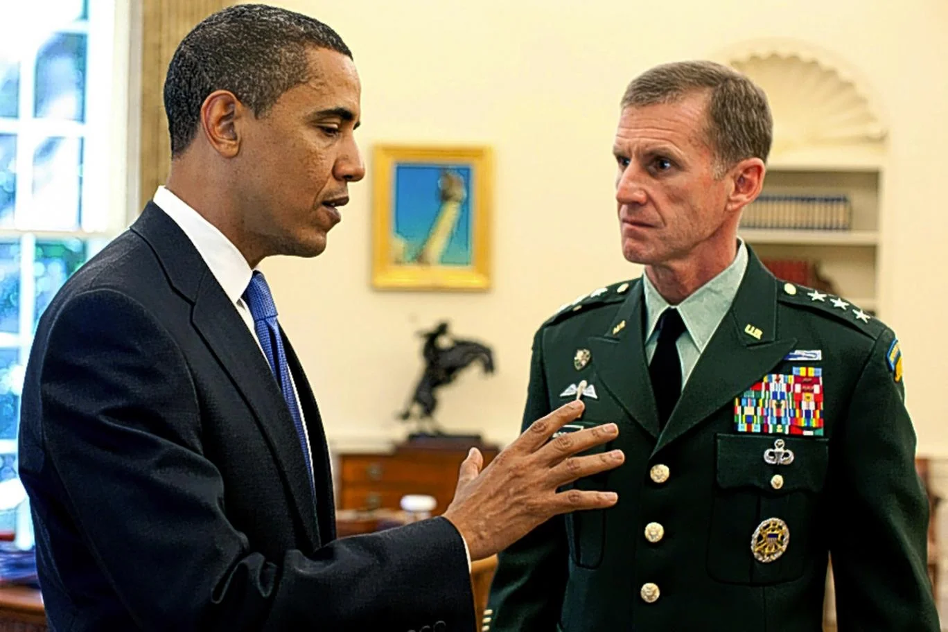President Barack Obama meets with Lt. Gen. Stanley A. McChrystal (Souza, The White House)