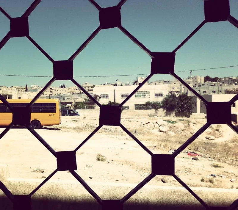 View from the Taybeh Health Center in Amman, Jordan, which serves a catchment area of 18,000 Palestinian refugees. Though a model clinic in the region, Taybeh is managed by UNRWA , which is struggling to absorb Palestinian-Syrian double refugees.