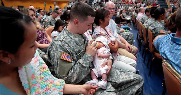 Soldiers and their families, Wiesbaden, Germany (Rolf Oeser, New York Times)
