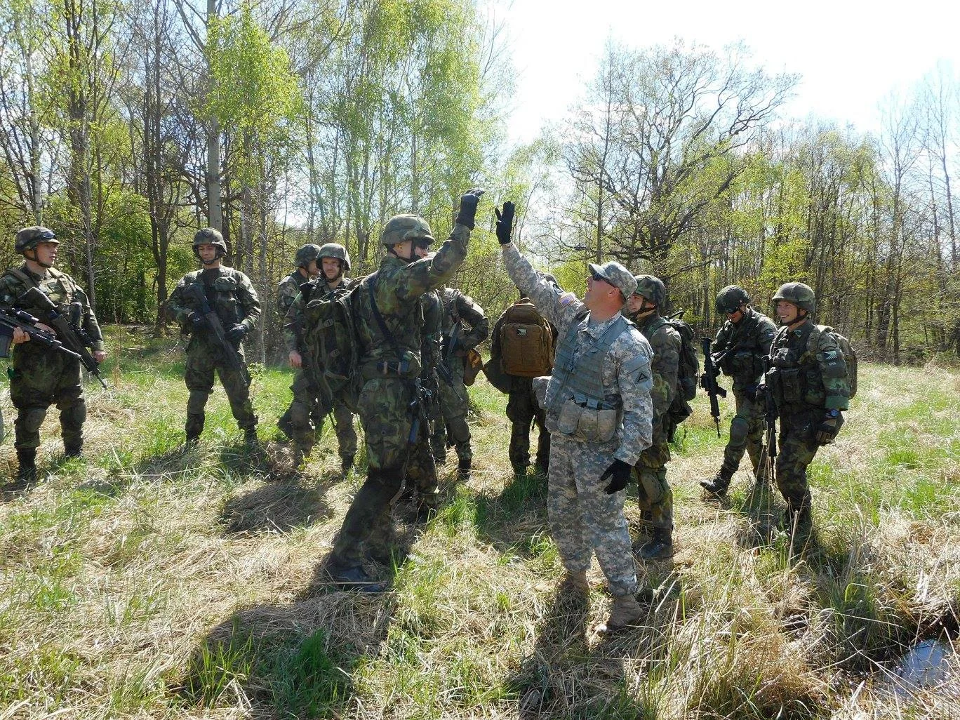 Human-to-human interaction: A 7th Army NCO Academy mobile training team's Warrior Leader Course in the Czech Republic. (Photo courtesy of 7th Army NCO Academy)