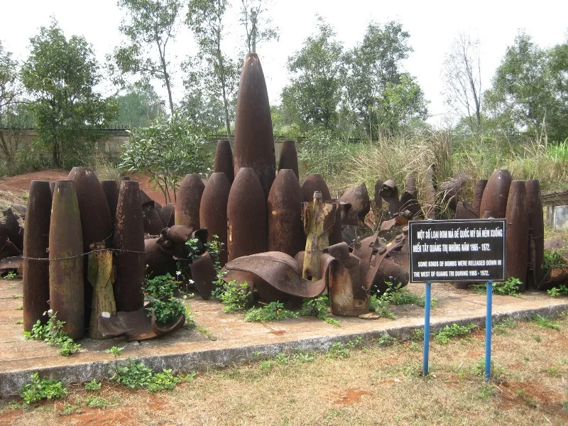 Remnants of munitions at the Khe Sanh museum. Photo taken by the author.