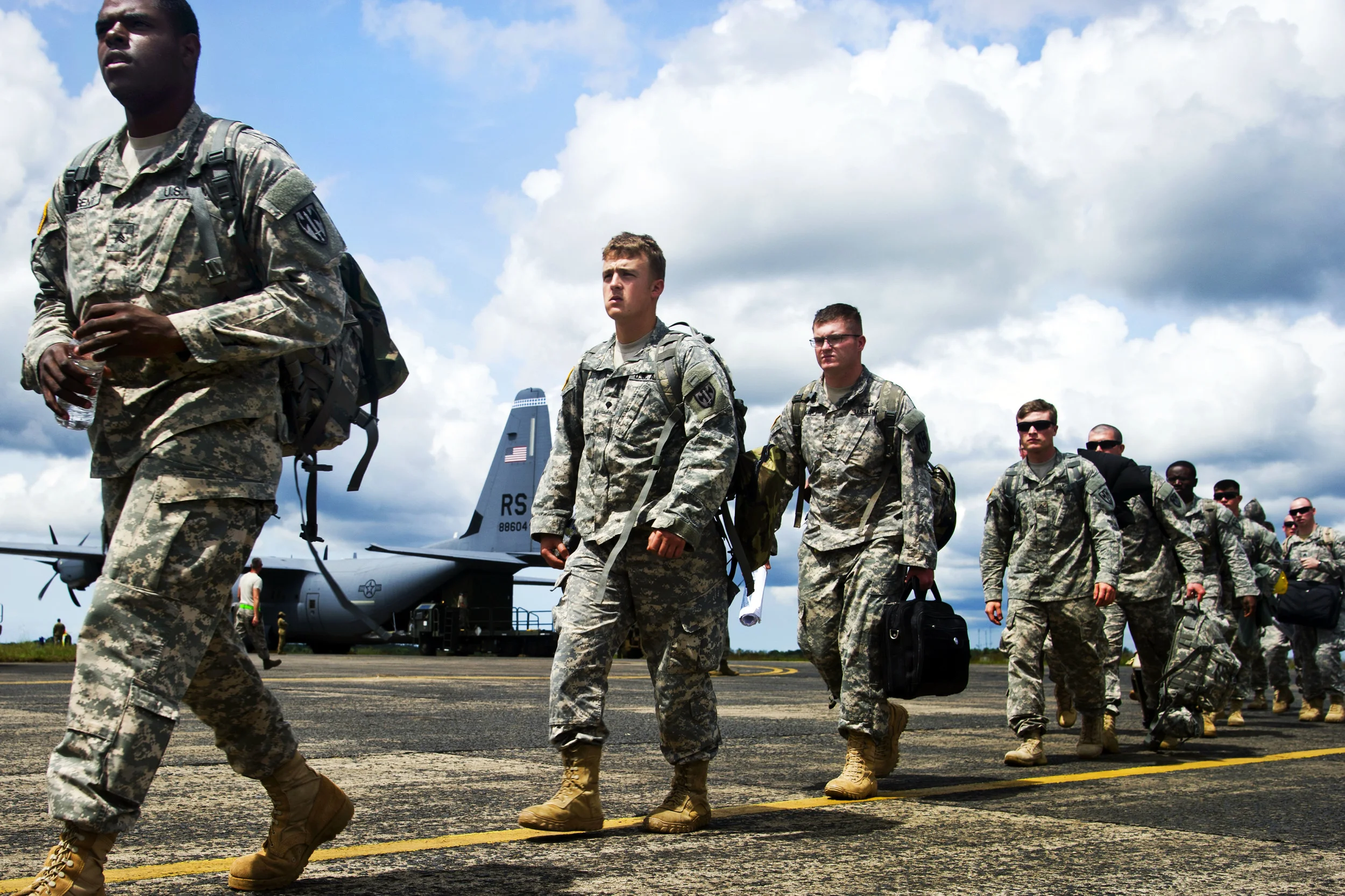U.S. soldiers from the 101st Airborne Division arrive during Operation United Assistance in Monrovia, Liberia, Oct. 19, 2014 | U.S. Air Force photo by Staff Sgt. Gustavo Gonzalez
