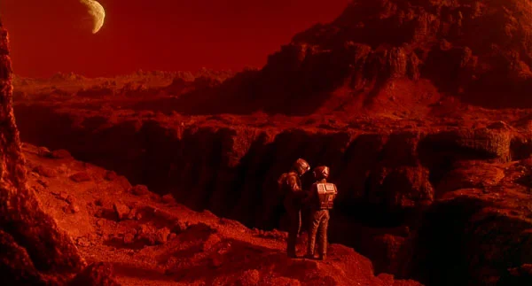 Still image of Quaid and Melina on Mars (Total Recall, 1990)