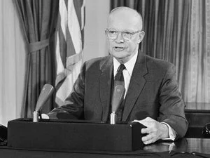 In his final speech from the White House, President Eisenhower warned of a military-industrial complex and its effects. (Bill Allen, AP)