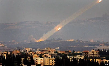 Katyusha Rockets fired at Israel during the 2006 war in Southern Lebanon