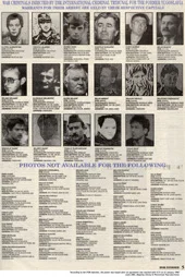 First fugitives poster, published by NATO, 1996 (ICTY)