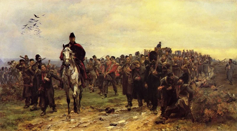 “The Return from Inkermann” by Lady Butler, Elizabeth Southerden Thompson (Wikimedia Commons)