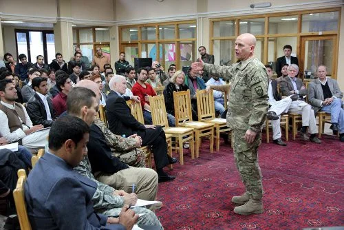 On November 19th, Brig. Gen. H.R. McMaster, commander, Combined Joint Interagency Task Force Shafafiyat (Transparency), gave the inaugural speech for American University of Afghanistan’s Leadership Lecture Series. Task Force Shafafiyat was created to combat corruption in Afghanistan.