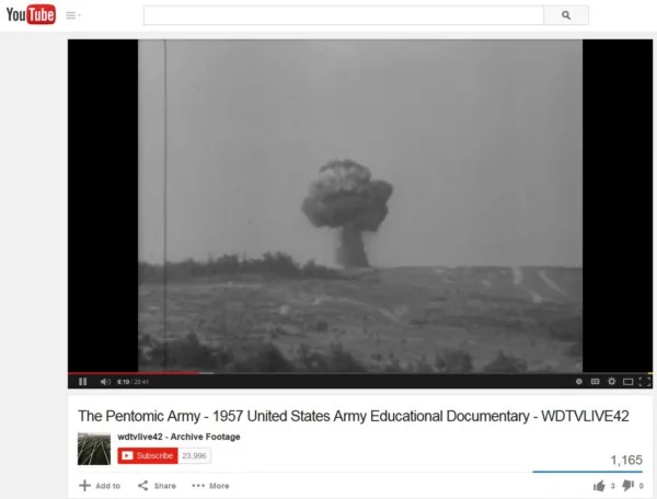 During the 1950s the U.S. Army believed that atomic technology had permanently and radically changed the battlefield and the nature of future warfare. In response, it developed the Pentomic division and this educational video . By 1960, the Army recognized its error and reconfigured its divisions.