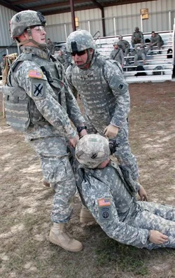 Georgia National Guard Soldiers train at Fort Gordon, Ga, for an upcoming deployment to Afghanistan on Nov 20, 2010.
