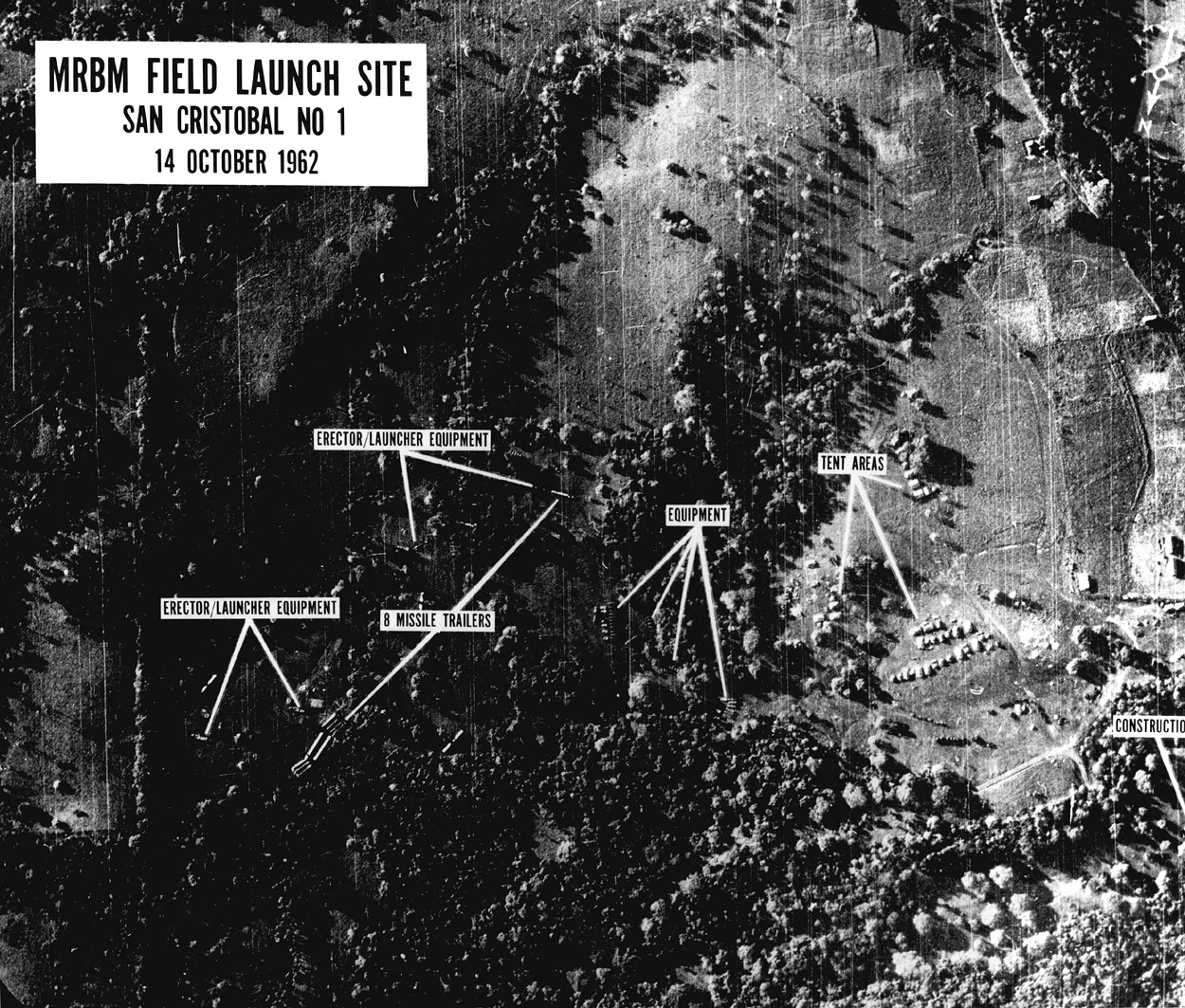 One of the first images of missile bases under construction shown to President Kennedy on the morning of October 16. (John F. Kennedy Presidential Library and Museum/Wikimedia)