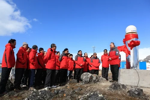 The first Beidou Navigation Satellite System Reference Station in the Antarctic was officially put into operation on February 3, 2015. (National Administration of Surveying, Mapping and Geoinformation of China)
