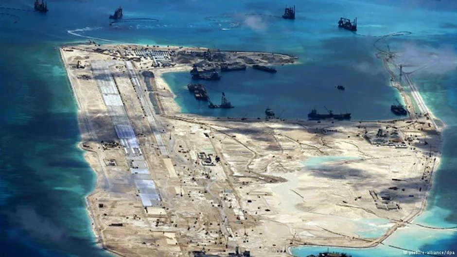 Chinese dredging and island-building operations in the South China Sea (Reuters/U.S. Navy)