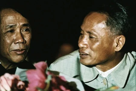 North Vietnamese First Secretary Le Duan and Prime Minister Pham Van Dong in Hanoi in 1969. (History News Network)