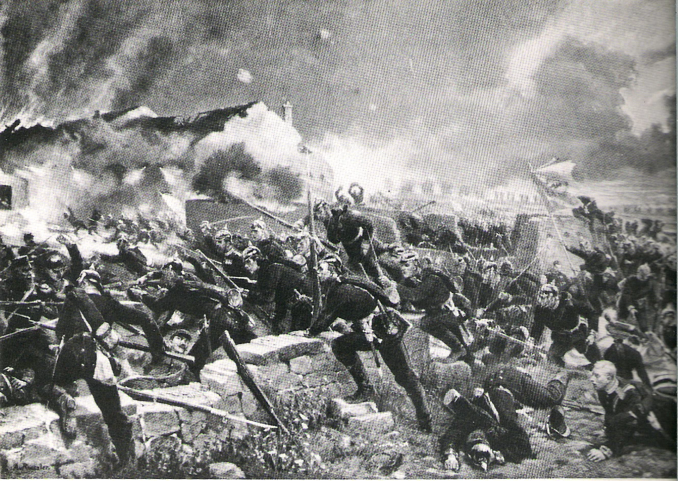 Prussian Guards at the Battle di Gravelotte-Saint Privat in the Franco-Prussian war (Wikimedia)