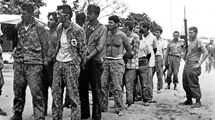 Members of Assault Brigade 2506, after their capture in the Bay of Pigs, Cuba. (Miguel Vinas/AFP/Getty Images)