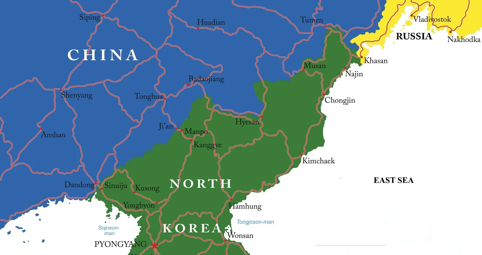 North Korea's borders with China and Russia (Serban Bogdan)