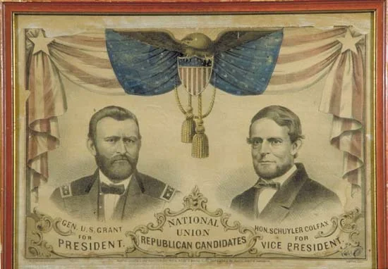 Ulysses S. Grant and Schuyler Colfax campaign banner, 1868.