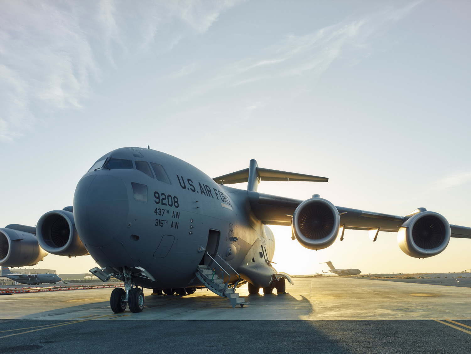 A C-17 prepares for departure. (Jason Koxvold)