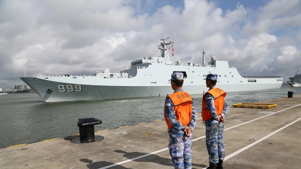 Ships carrying Chinese military personnel depart from Zhanjiang in southern China bound for Djibouti. (Xinhua)