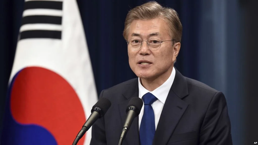South Korea's new President Moon Jae-In speaks during a press conference at the presidential Blue House in Seoul Wednesday, May 10, 2017. Moon has said he would do everything he could to reduce tensions on the Korean Peninsula. (AP)