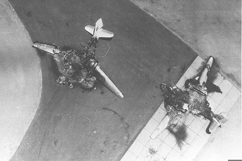 Egyptian planes destroyed on the ground in the Six-Day War