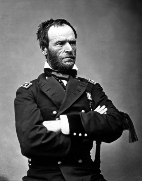 Portrait of General William Tecumseh Sherman, 1865, taken by Matthew Brady (Wikimedia)